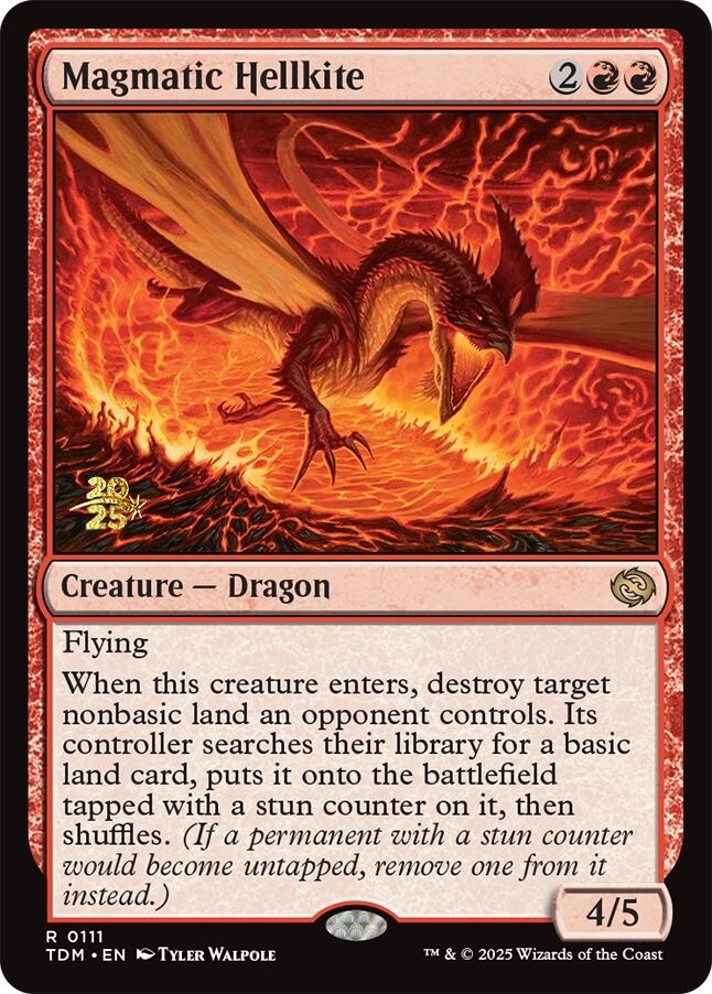 Magmatic Hellkite [Tarkir: Dragonstorm Prerelease Promos] Magic: The Gathering