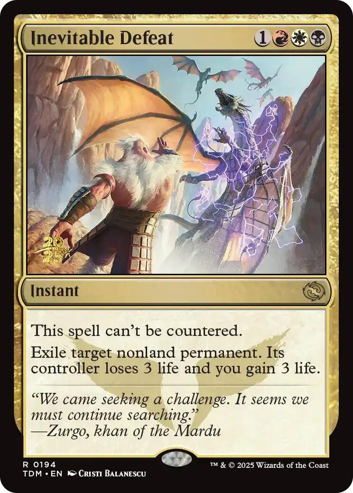Inevitable Defeat [Tarkir: Dragonstorm Prerelease Promos] Magic: The Gathering