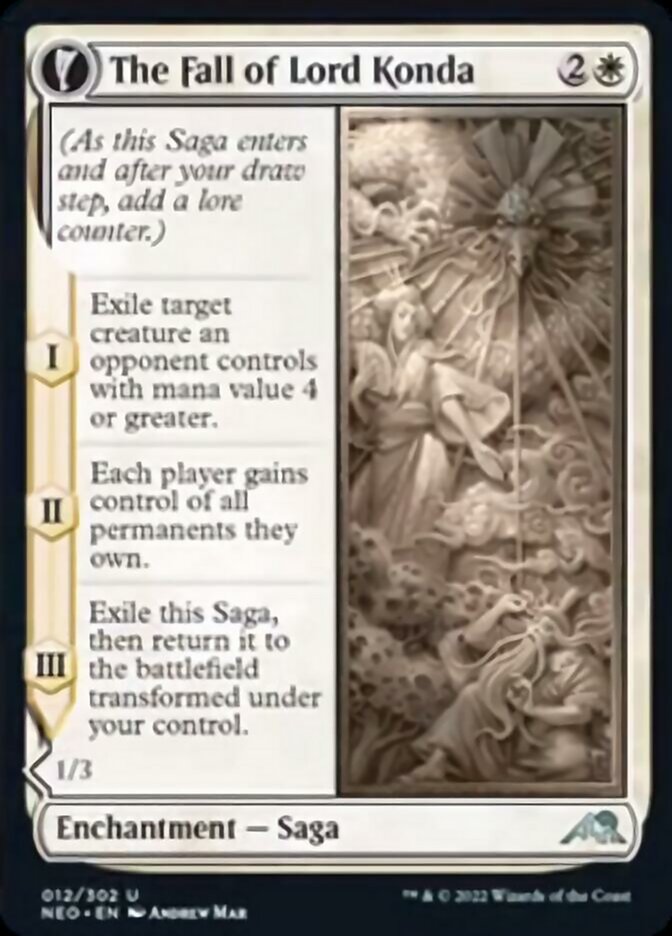 The Fall of Lord Konda // Fragment of Konda [Kamigawa: Neon Dynasty] Magic: The Gathering