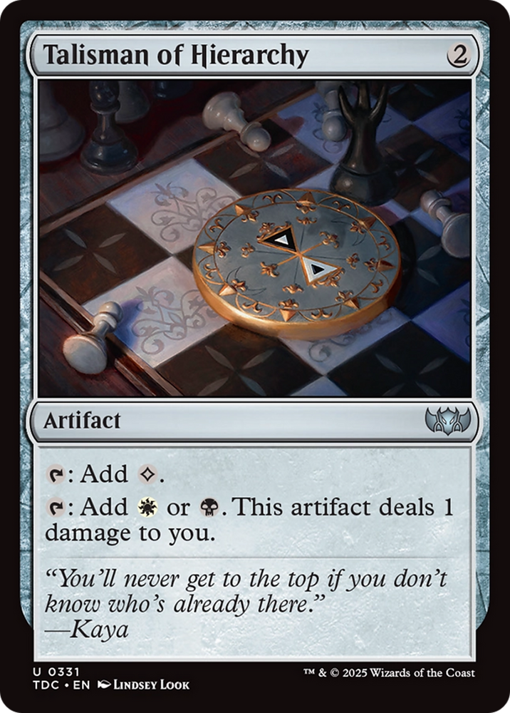 Talisman of Hierarchy [Tarkir: Dragonstorm Commander] Magic: The Gathering