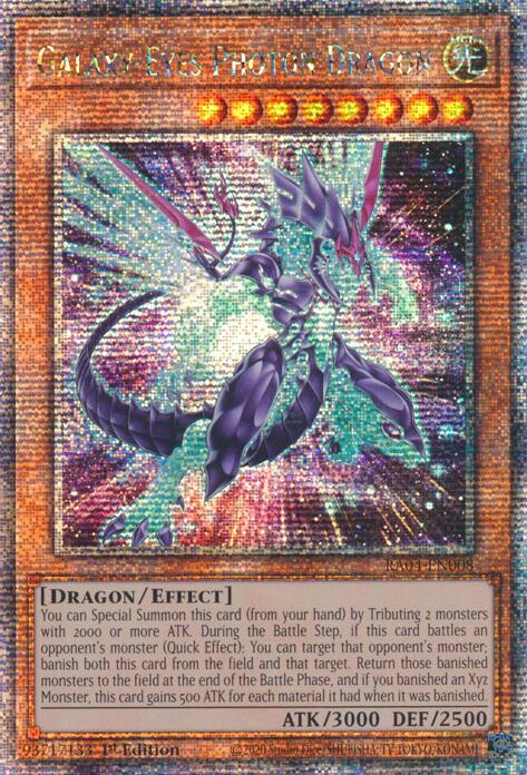 Galaxy-Eyes Photon Dragon (New Art) [RA04-EN008] Quarter Century Secret Rare - Yugioh Cards For Your TCG Needs!