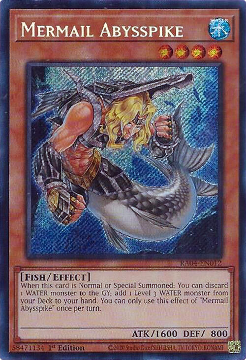 Mermail Abysspike [RA04-EN012] Secret Rare - Yugioh Cards For Your TCG Needs!
