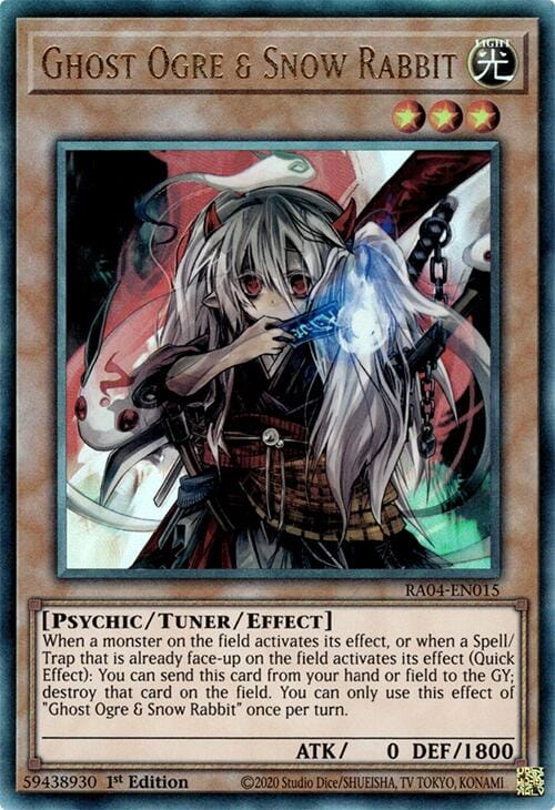 Ghost Ogre & Snow Rabbit [RA04-EN015] Prismatic Ultimate Rare - Yugioh Cards For Your TCG Needs!