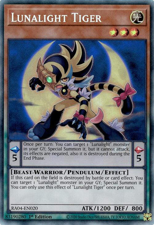 Lunalight Tiger [RA04-EN020] Prismatic Collector's Rare - Yugioh Cards For Your TCG Needs!