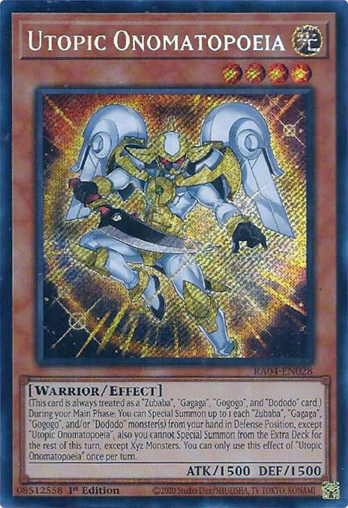 Utopic Onomatopoeia [RA04-EN028] Secret Rare - Yugioh Cards For Your TCG Needs!