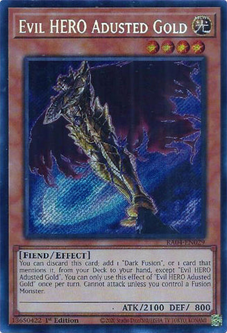 Evil HERO Adusted Gold [RA04-EN029] Secret Rare - Yugioh Cards For Your TCG Needs!