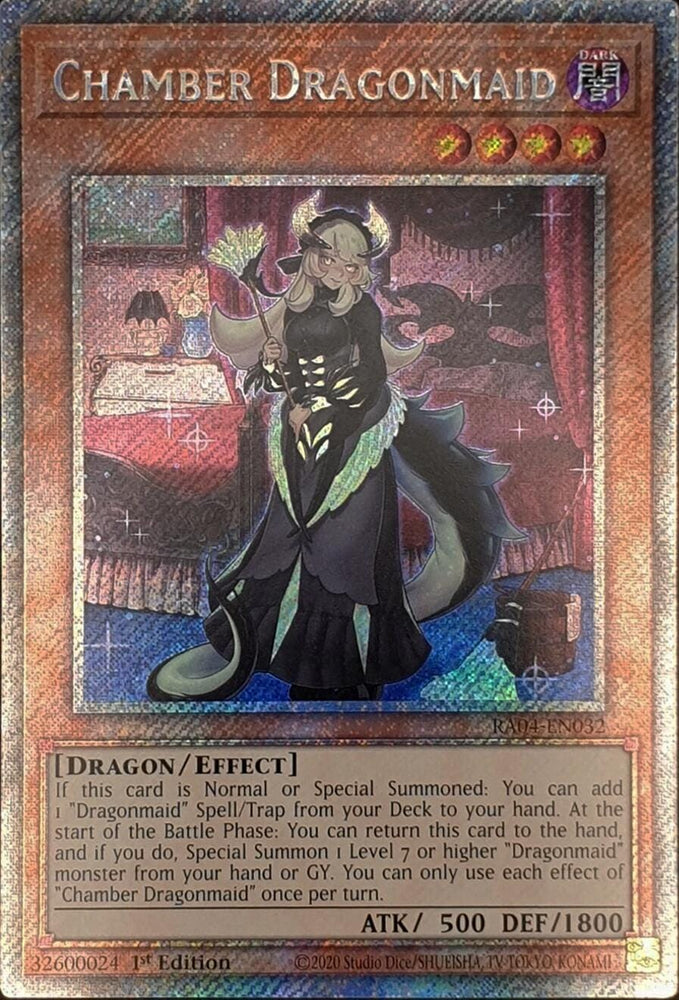 Chamber Dragonmaid [RA04-EN032] Platinum Secret Rare - Yugioh Cards For Your TCG Needs!