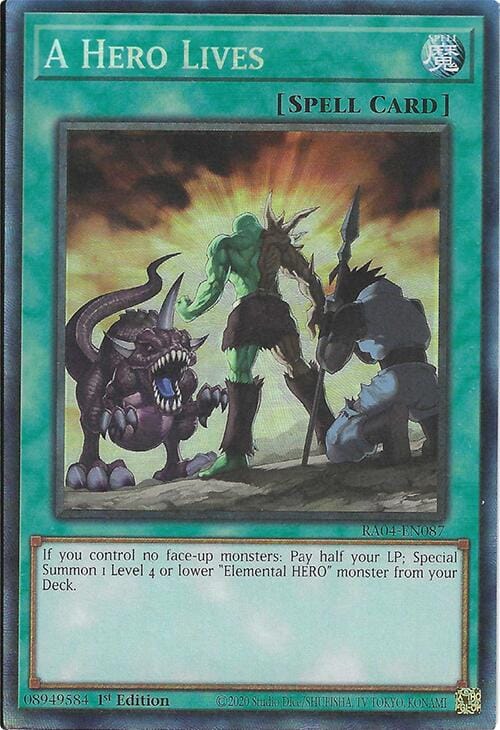 A Hero Lives [RA04-EN087] Prismatic Collector's Rare - Yugioh Cards For Your TCG Needs!