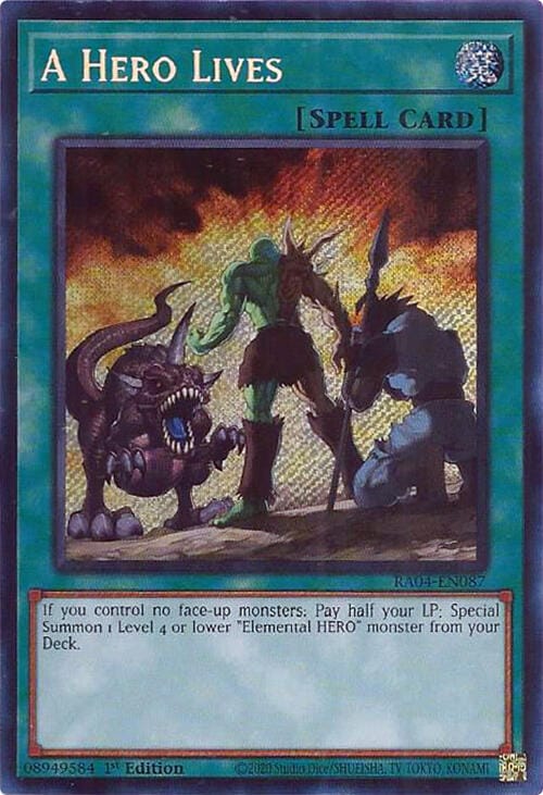 A Hero Lives [RA04-EN087] Secret Rare - Yugioh Cards For Your TCG Needs!