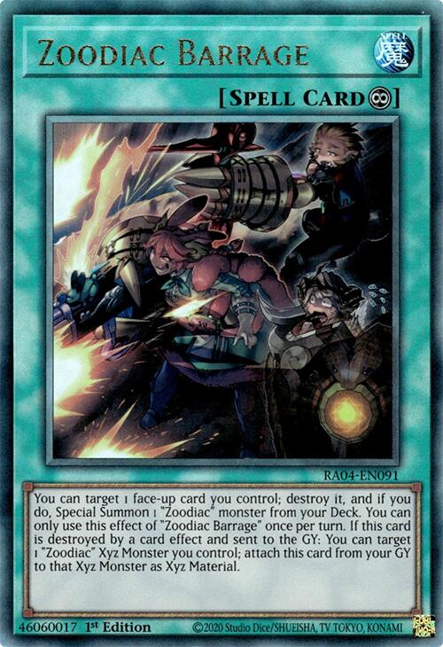 Zoodiac Barrage [RA04-EN091] Prismatic Ultimate Rare Yu-Gi-Oh!