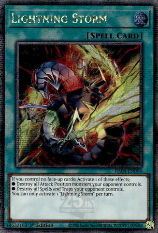 Lightning Storm (New Art) [RA04-EN094] Quarter Century Secret Rare - Yugioh Cards For Your TCG Needs!
