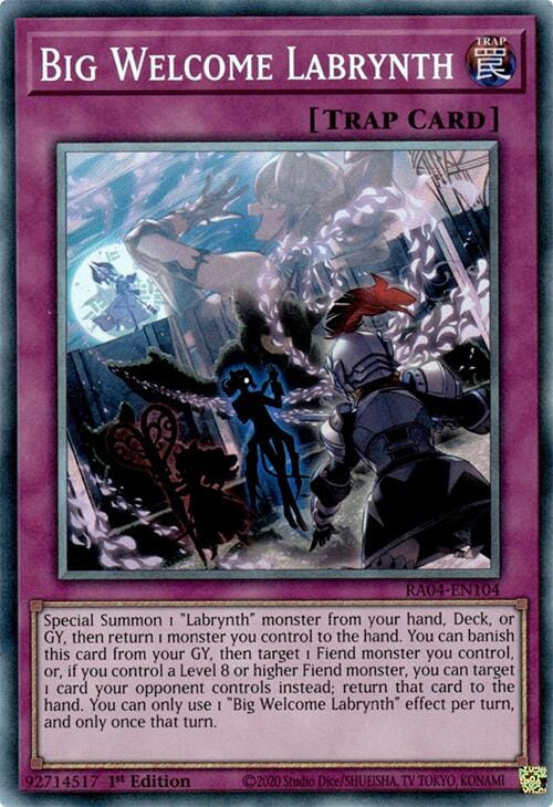 Big Welcome Labrynth [RA04-EN104] Prismatic Collector's Rare - Yugioh Cards For Your TCG Needs!