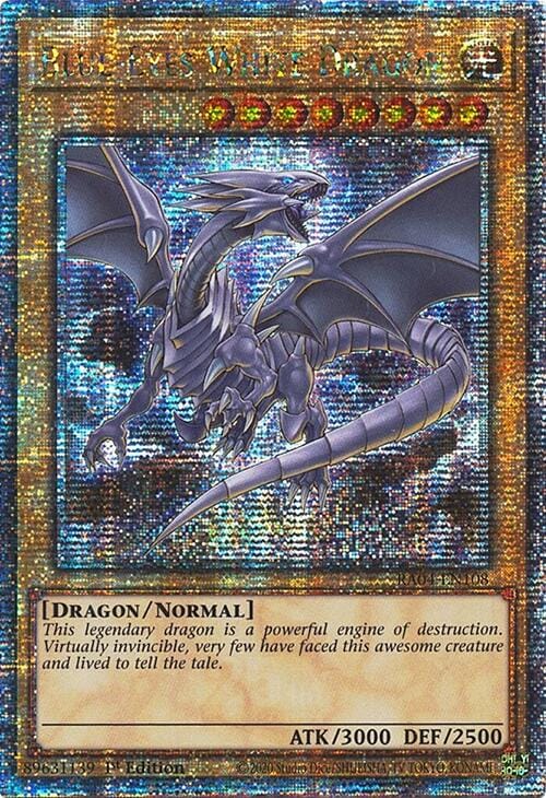 Blue-Eyes White Dragon (8th Art) [RA04-EN108] Quarter Century Secret Rare - Yugioh Cards For Your TCG Needs!
