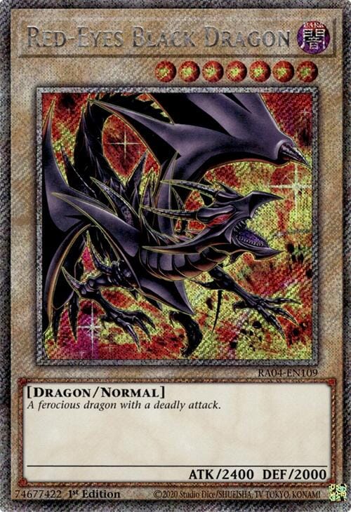 Red-Eyes Black Dragon (8th Art) [RA04-EN109] Platinum Secret Rare - Yugioh Cards For Your TCG Needs!