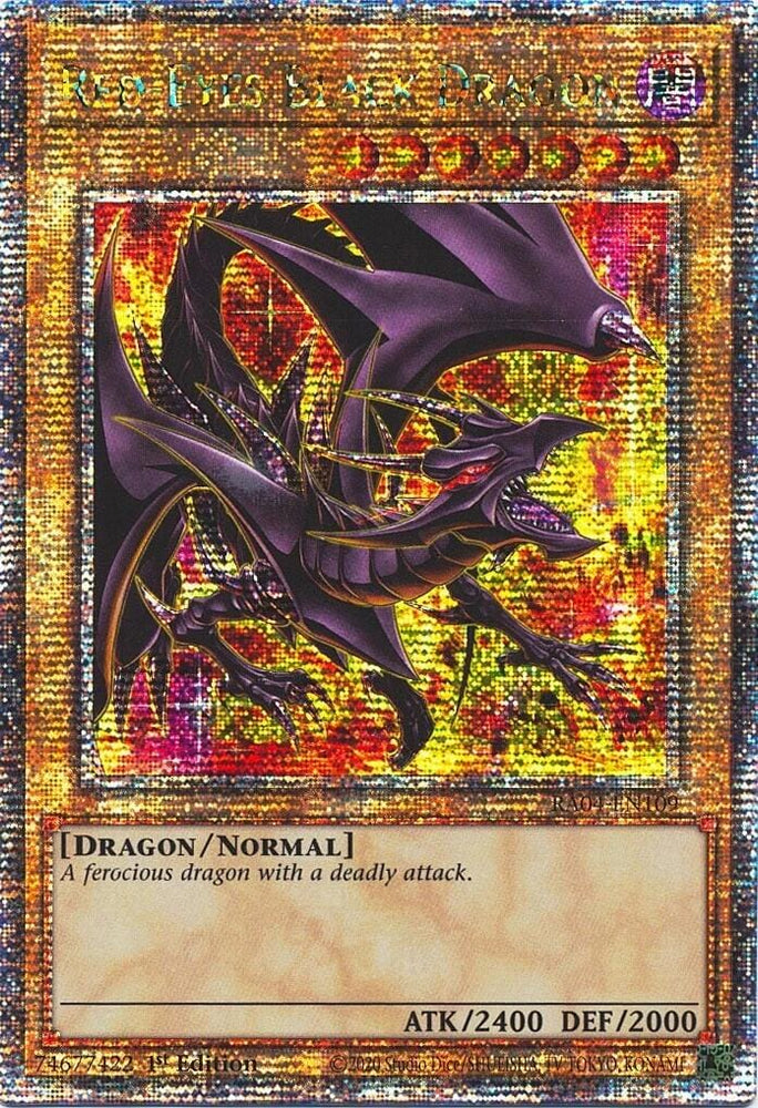 Red-Eyes Black Dragon (8th Art) [RA04-EN109] Quarter Century Secret Rare - Yugioh Cards For Your TCG Needs!