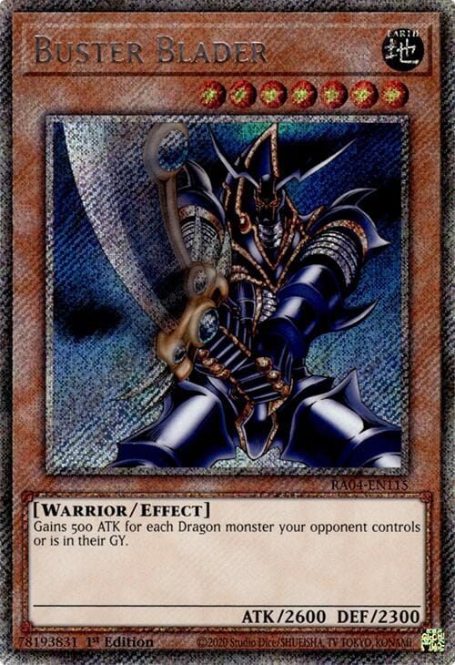 Buster Blader [RA04-EN115] Platinum Secret Rare - Yugioh Cards For Your TCG Needs!