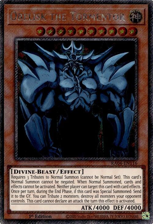 Obelisk the Tormentor [RA04-EN116] Platinum Secret Rare - Yugioh Cards For Your TCG Needs!