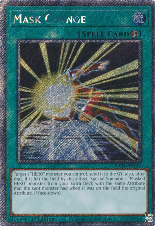 Mask Change [RA04-EN142] Platinum Secret Rare - Yugioh Cards For Your TCG Needs!