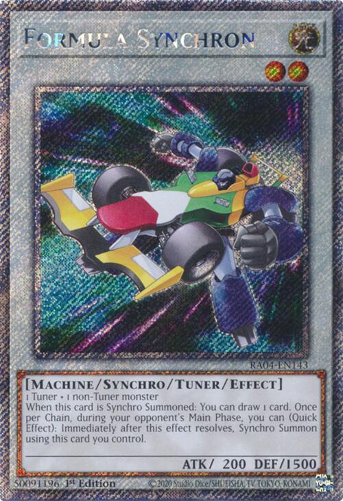 Formula Synchron [RA04-EN143] Platinum Secret Rare - Yugioh Cards For Your TCG Needs!