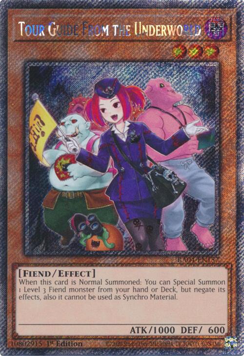 Tour Guide from the Underworld (Alternate Art) [RA04-EN157] Platinum Secret Rare - Yugioh Cards For Your TCG Needs!