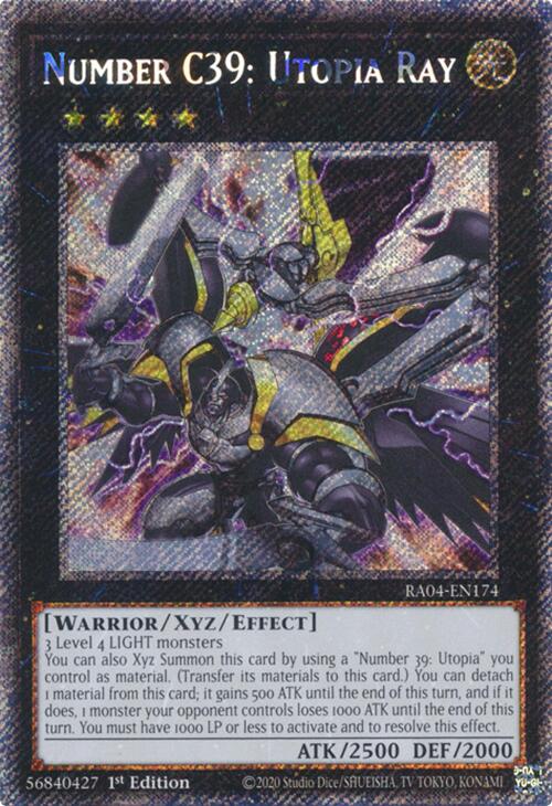 Number C39: Utopia Ray [RA04-EN174] Platinum Secret Rare - Yugioh Cards For Your TCG Needs!