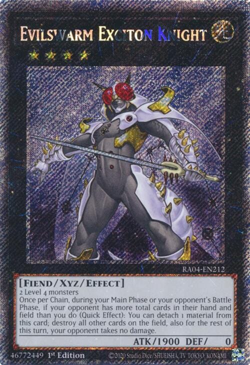 Evilswarm Exciton Knight [RA04-EN212] Platinum Secret Rare - Yugioh Cards For Your TCG Needs!