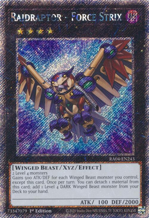 Raidraptor - Force Strix [RA04-EN243] Platinum Secret Rare - Yugioh Cards For Your TCG Needs!