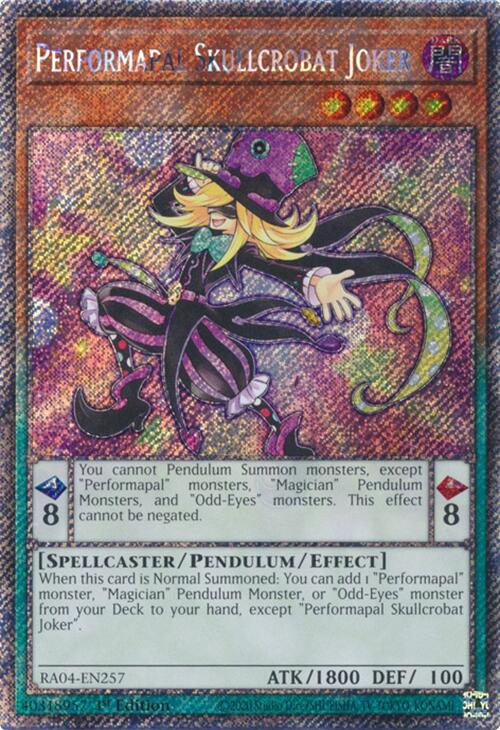 Performapal Skullcrobat Joker [RA04-EN257] Platinum Secret Rare - Yugioh Cards For Your TCG Needs!