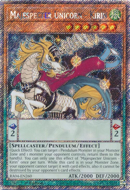 Majespecter Unicorn - Kirin [RA04-EN260] Platinum Secret Rare - Yugioh Cards For Your TCG Needs!