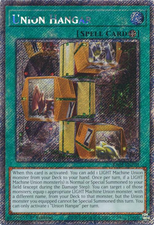 Union Hangar [RA04-EN270] Platinum Secret Rare - Yugioh Cards For Your TCG Needs!