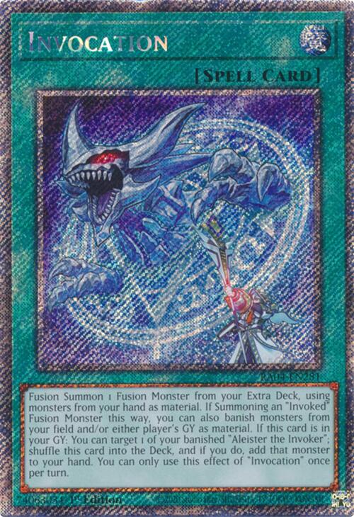 Invocation [RA04-EN281] Platinum Secret Rare - Yugioh Cards For Your TCG Needs!