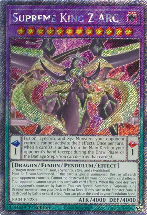 Supreme King Z-ARC [RA04-EN284] Platinum Secret Rare - Yugioh Cards For Your TCG Needs!