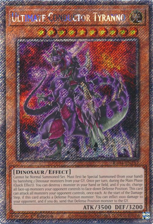 Ultimate Conductor Tyranno [RA04-EN287] Platinum Secret Rare - Yugioh Cards For Your TCG Needs!