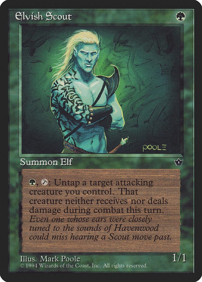 Elvish Scout (Mark Poole) [Fallen Empires] Magic: The Gathering