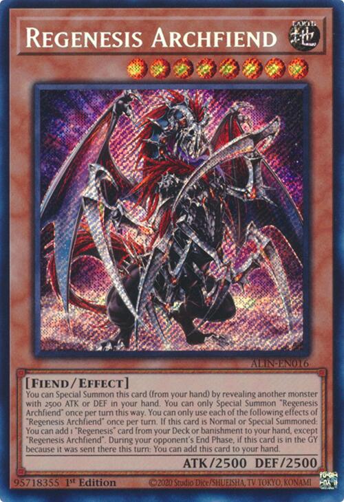 Regenesis Archfiend [ALIN-EN016] Secret Rare - Yugioh Cards For Your TCG Needs!