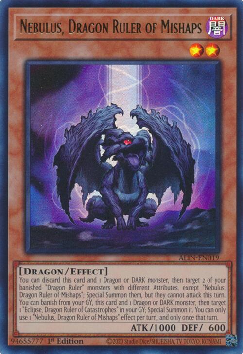 Nebulus, Dragon Ruler of Mishaps [ALIN-EN019] Ultra Rare - Yugioh Cards For Your TCG Needs!
