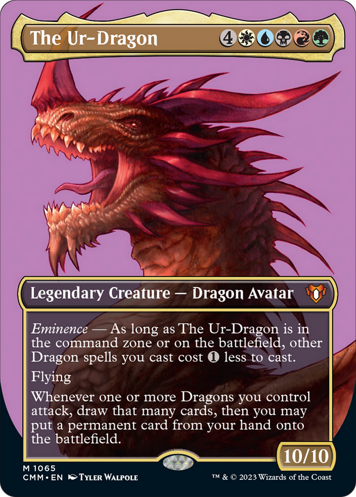 The Ur-Dragon (Borderless Textured Foil Frame Break) [Commander Masters] Magic: The Gathering