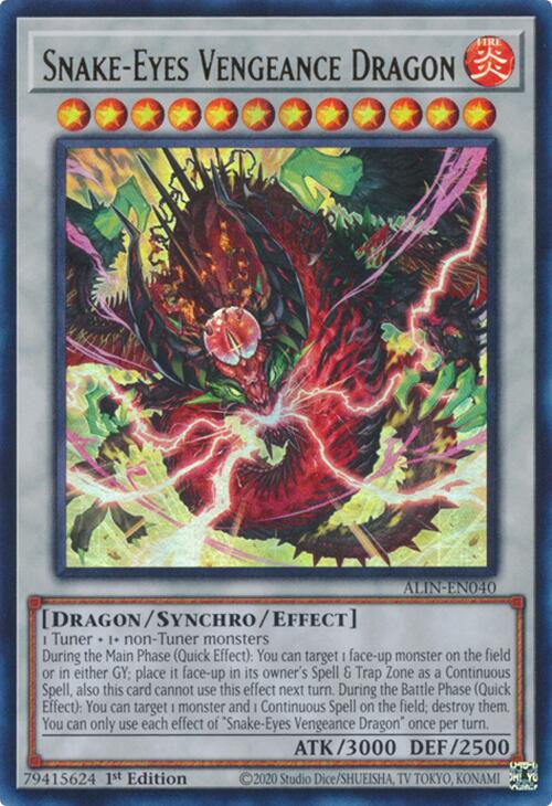 Snake-Eyes Vengeance Dragon [ALIN-EN040] Ultra Rare - Yugioh Cards For Your TCG Needs!