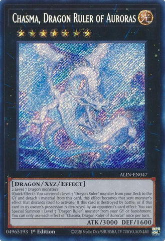 Chasma, Dragon Ruler of Auroras [ALIN-EN047] Secret Rare - Yugioh Cards For Your TCG Needs!
