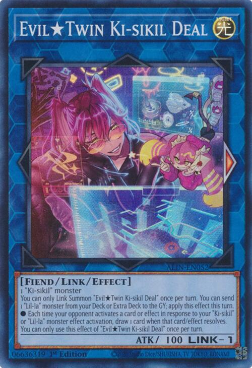Evil Twin Ki-sikil Deal [ALIN-EN052] Super Rare - Yugioh Cards For Your TCG Needs!