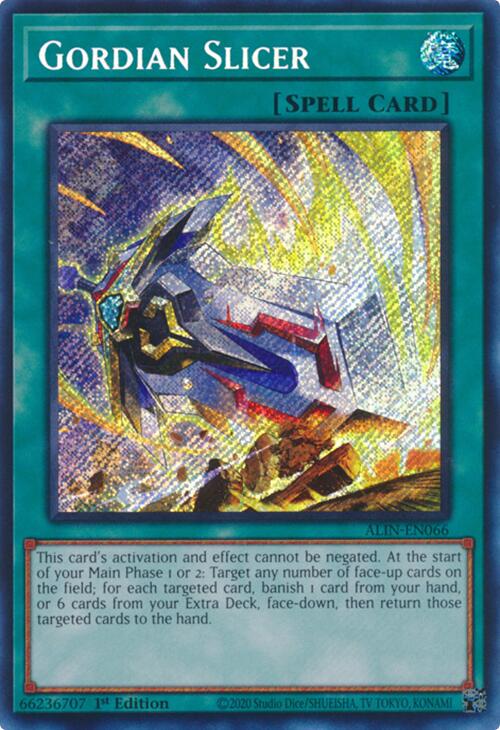 Gordian Slicer [ALIN-EN066] Secret Rare - Yugioh Cards For Your TCG Needs!