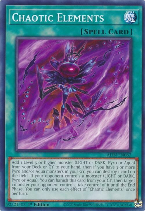 Chaotic Elements [ALIN-EN067] Common Yu-Gi-Oh!
