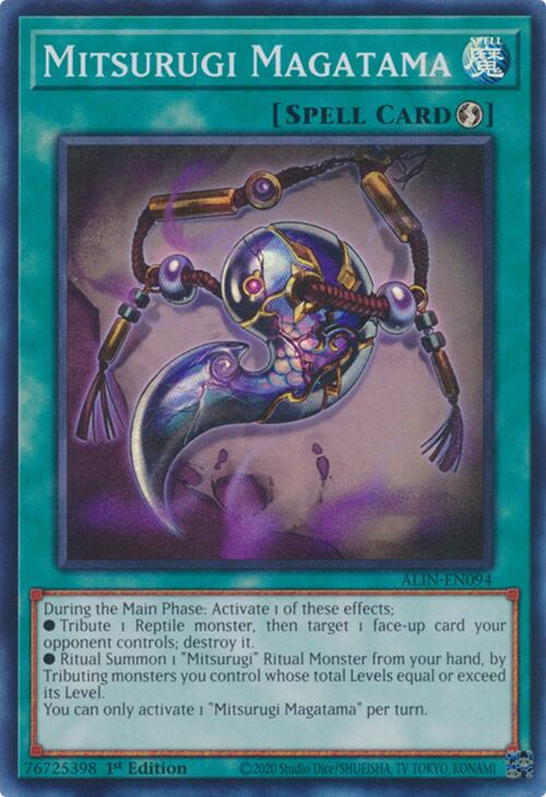 Mitsurugi Magatama [ALIN-EN094] Super Rare - Yugioh Cards For Your TCG Needs!