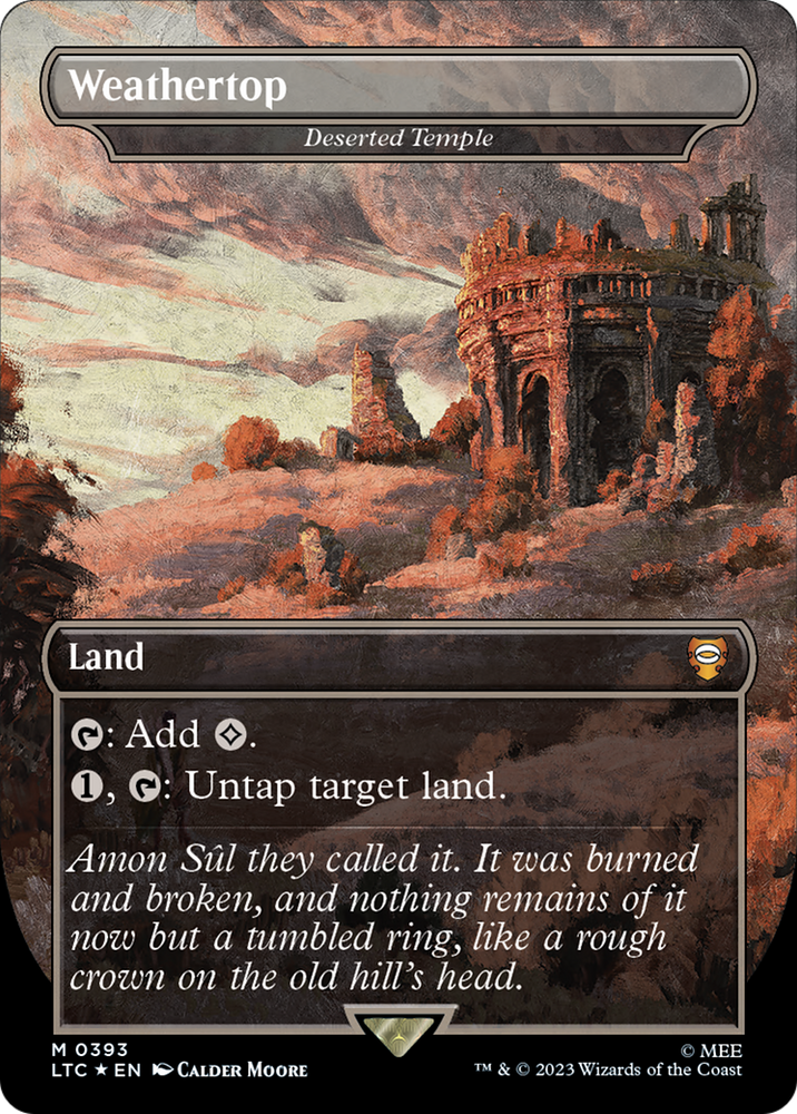 Weathertop - Deserted Temple (Surge Foil Realms and Relics) [The Lord of the Rings: Tales of Middle-Earth Commander] Magic: The Gathering