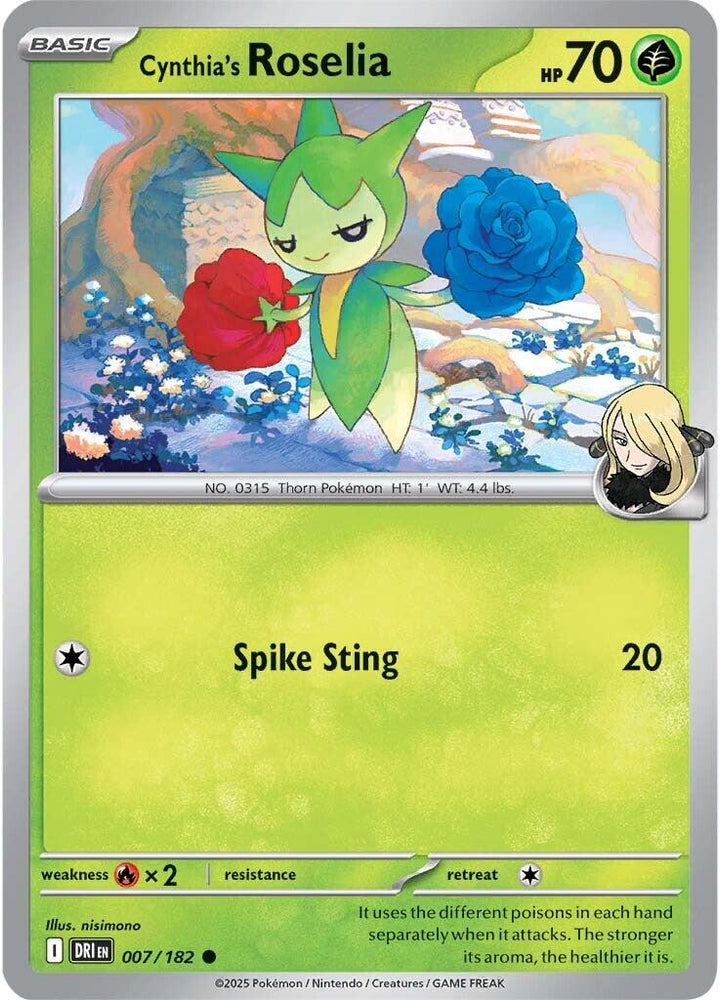 Cynthia's Roselia (007/182) [Scarlet & Violet: Destined Rivals] - Pokemon Cards For Your TCG Needs! Pokémon