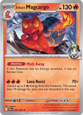 Ethan's Magcargo (036/182) [Scarlet & Violet: Destined Rivals] - Pokemon Cards For Your TCG Needs! Pokémon