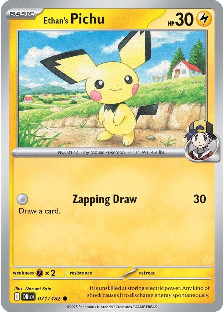Ethan's Pichu (071/182) [Scarlet & Violet: Destined Rivals] - Pokemon Cards For Your TCG Needs! Pokémon