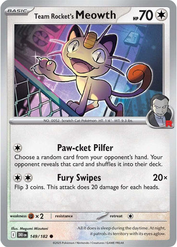 Team Rocket's Meowth (149/182) [Scarlet & Violet: Destined Rivals] - Pokemon Cards For Your TCG Needs!