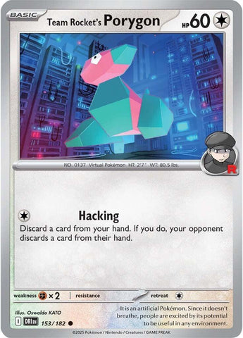 Team Rocket's Porygon (153/182) [Scarlet & Violet: Destined Rivals] - Pokemon Cards For Your TCG Needs! Pokémon