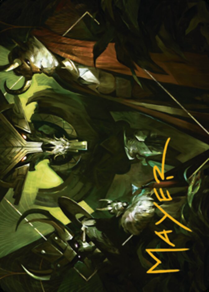Meeting of the Five Art Card (Gold-Stamped Signature) [Streets of New Capenna Art Series] Magic: The Gathering